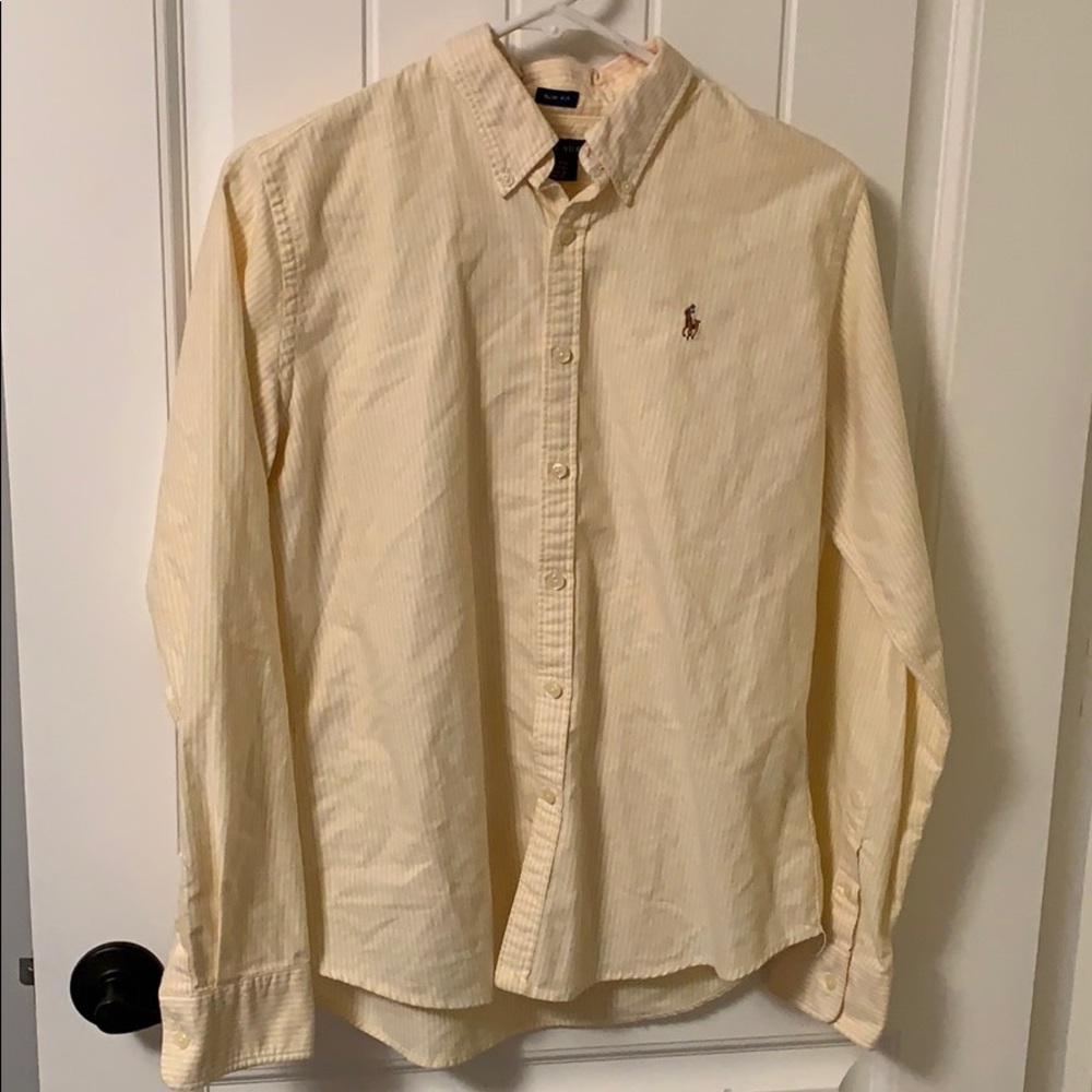 Yellow polo Ralph Lauren size 10 button down.